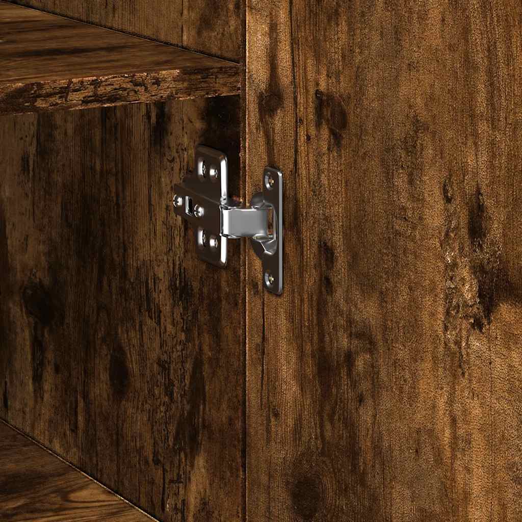 Slim Storage Cabinet Smoked Oak 50x42,5x225 cm Engineered Wood