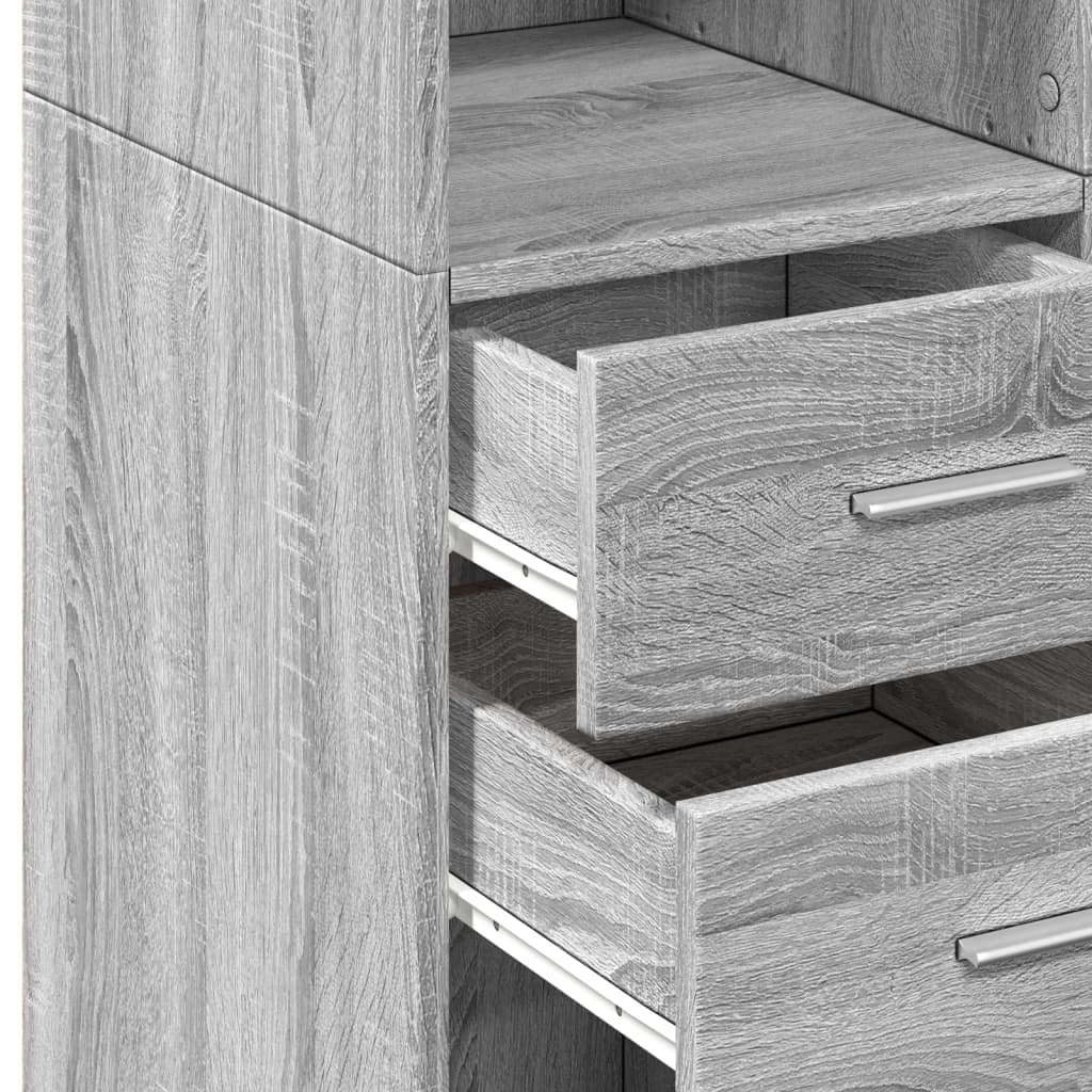 Storage Cabinet Grey Sonoma 70x42,5x225 cm Engineered Wood