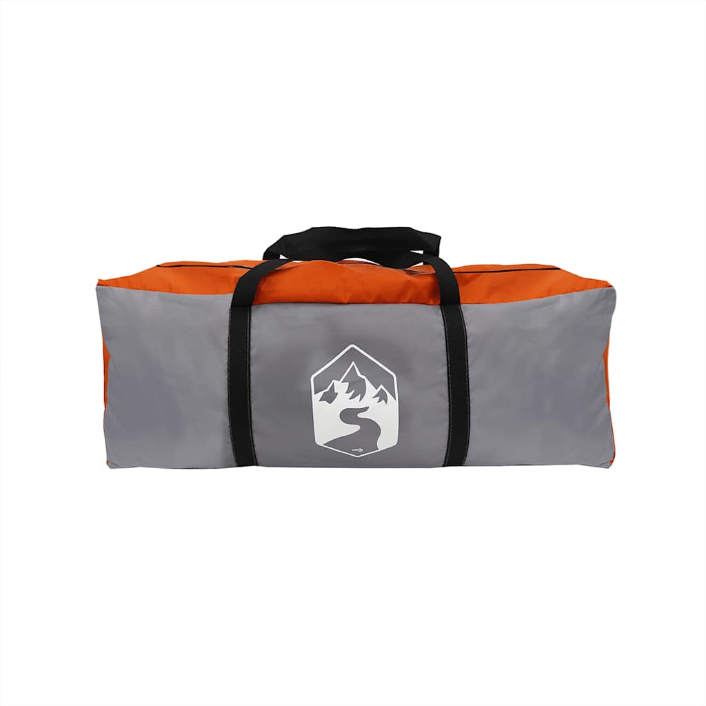 Camping Tent 5-Person Grey and Orange Waterproof