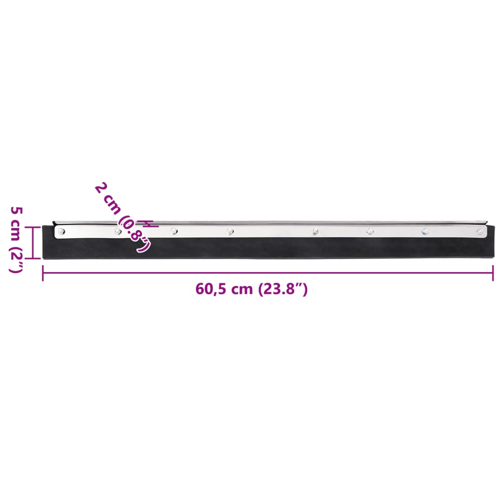 Floor Squeegee Heads 5 pcs 60,5x2x5 cm Steel and Rubber