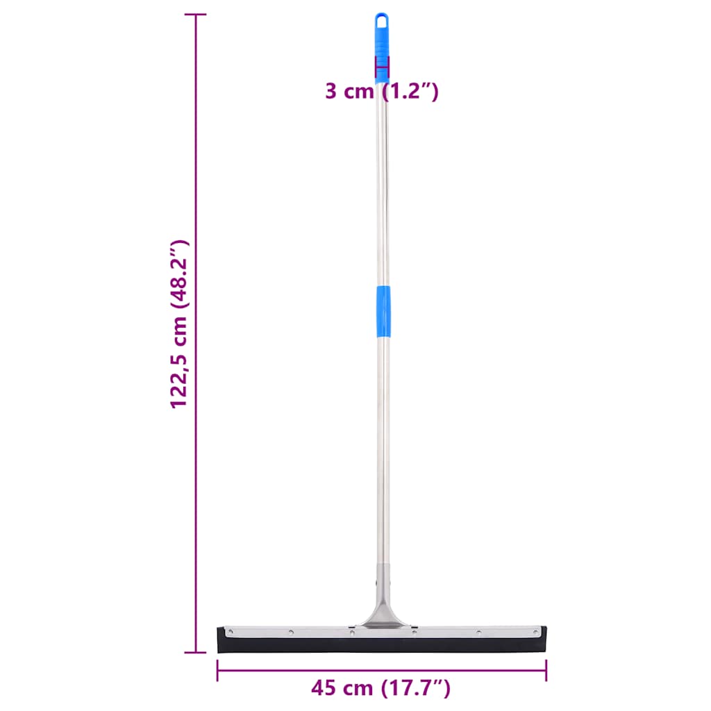 Floor Squeegee 45x122.5 cm Steel and Rubber