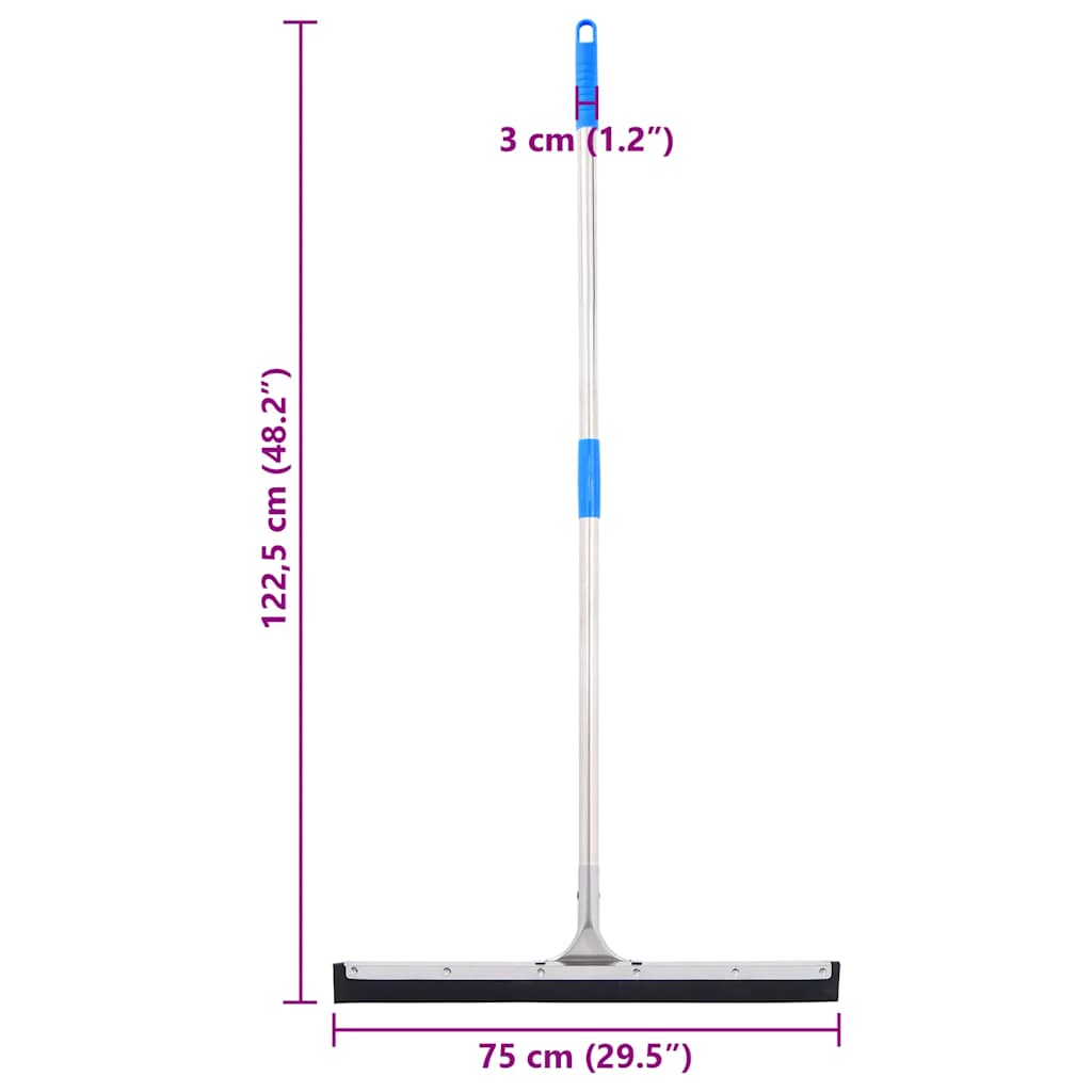 Floor Squeegee 75x122.5 cm Steel and Rubber