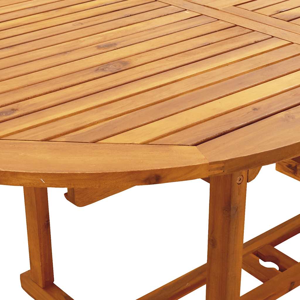 7 Piece Garden Dining Set Blue and White Fabric and Solid Wood