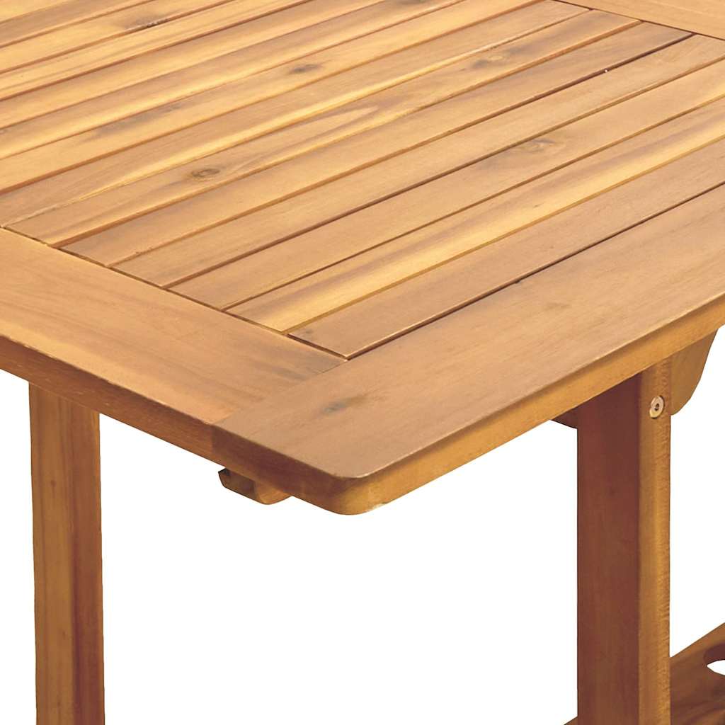 7 Piece Garden Dining Set Beige Poly Rattan and Solid Wood