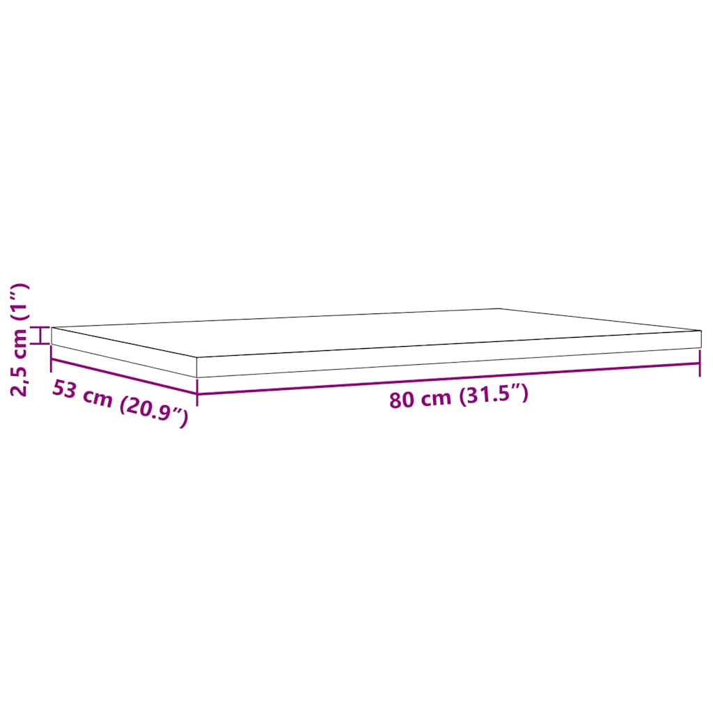 Table Tops 3 pcs 80x53x2,5 cm Rectangular Solid Wood Pine
