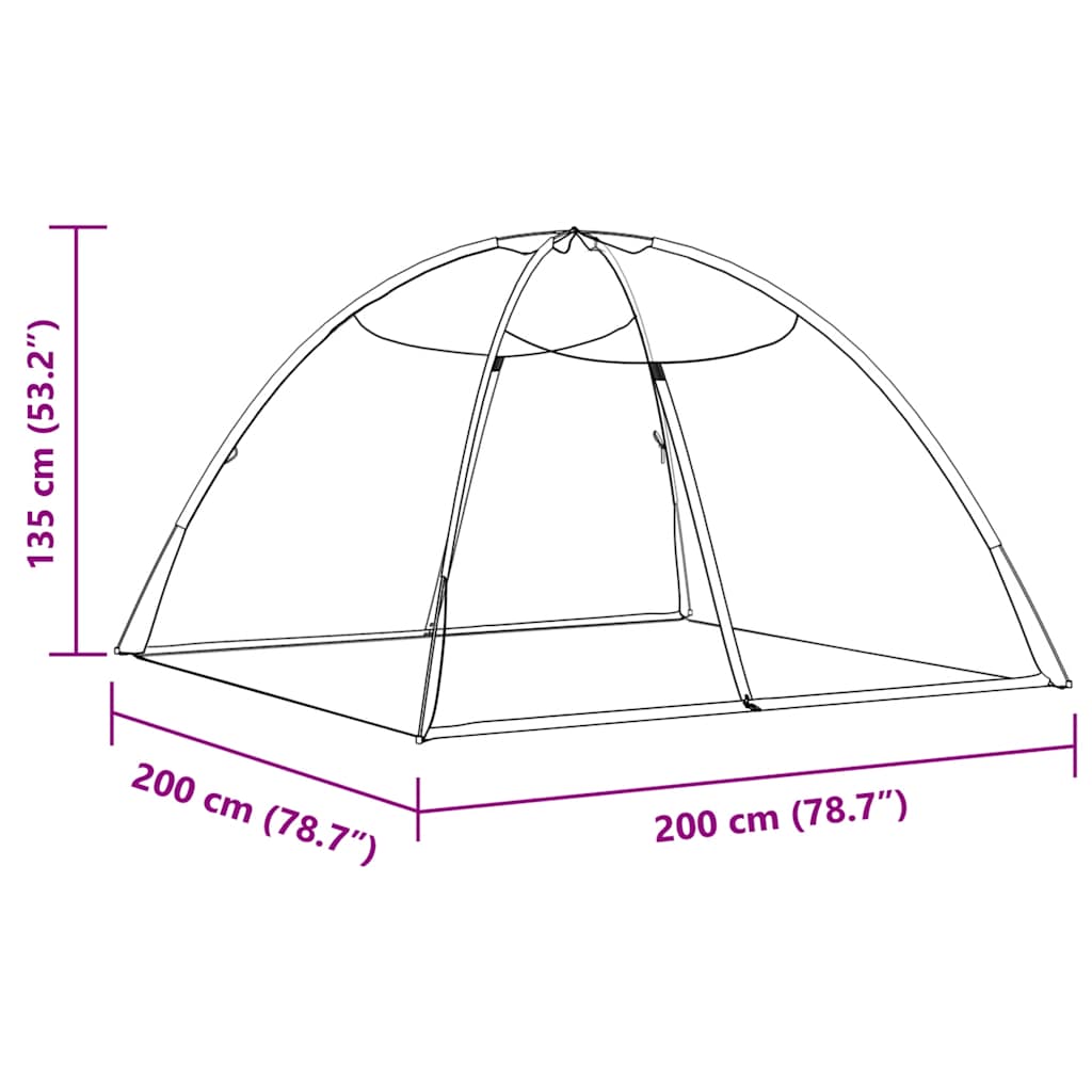 Mosquito Net Mongolia with Doors 220 Mesh White 200x200x135 cm