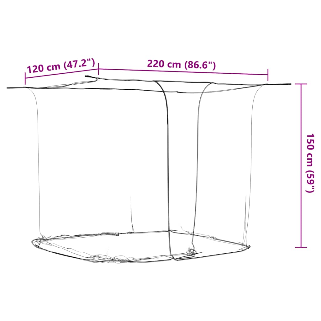 Hanging Mosquito Net 156 Mesh White 220x120x150 cm