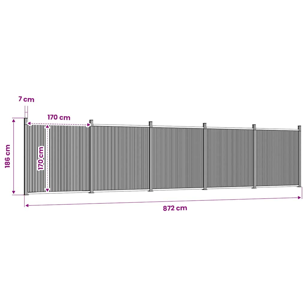 Fence Panel Brown 872x186 cm WPC