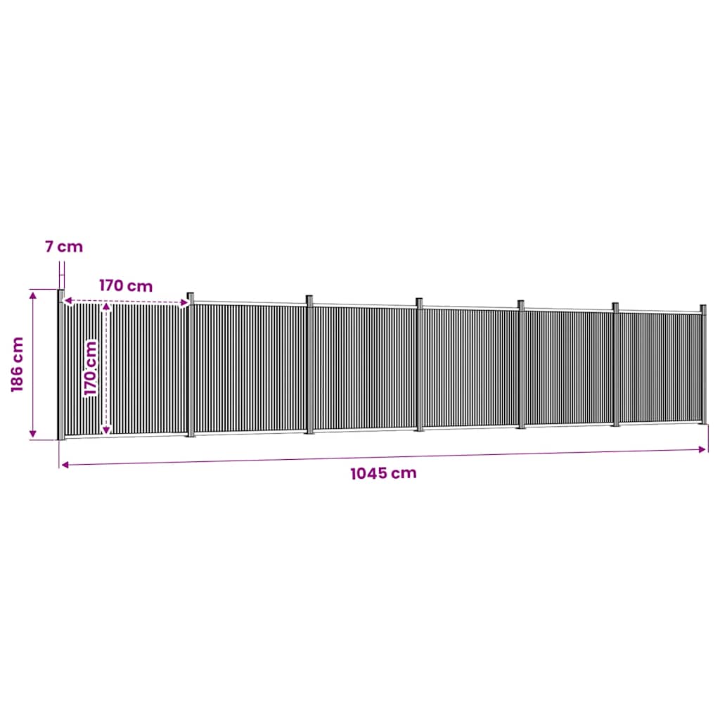 Fence Panel Brown 1045x186 cm WPC