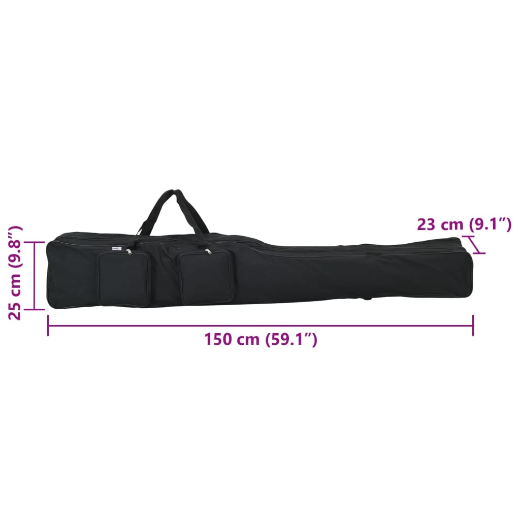 Fishing Rod Bag Black 150 cm Oxford Fabric