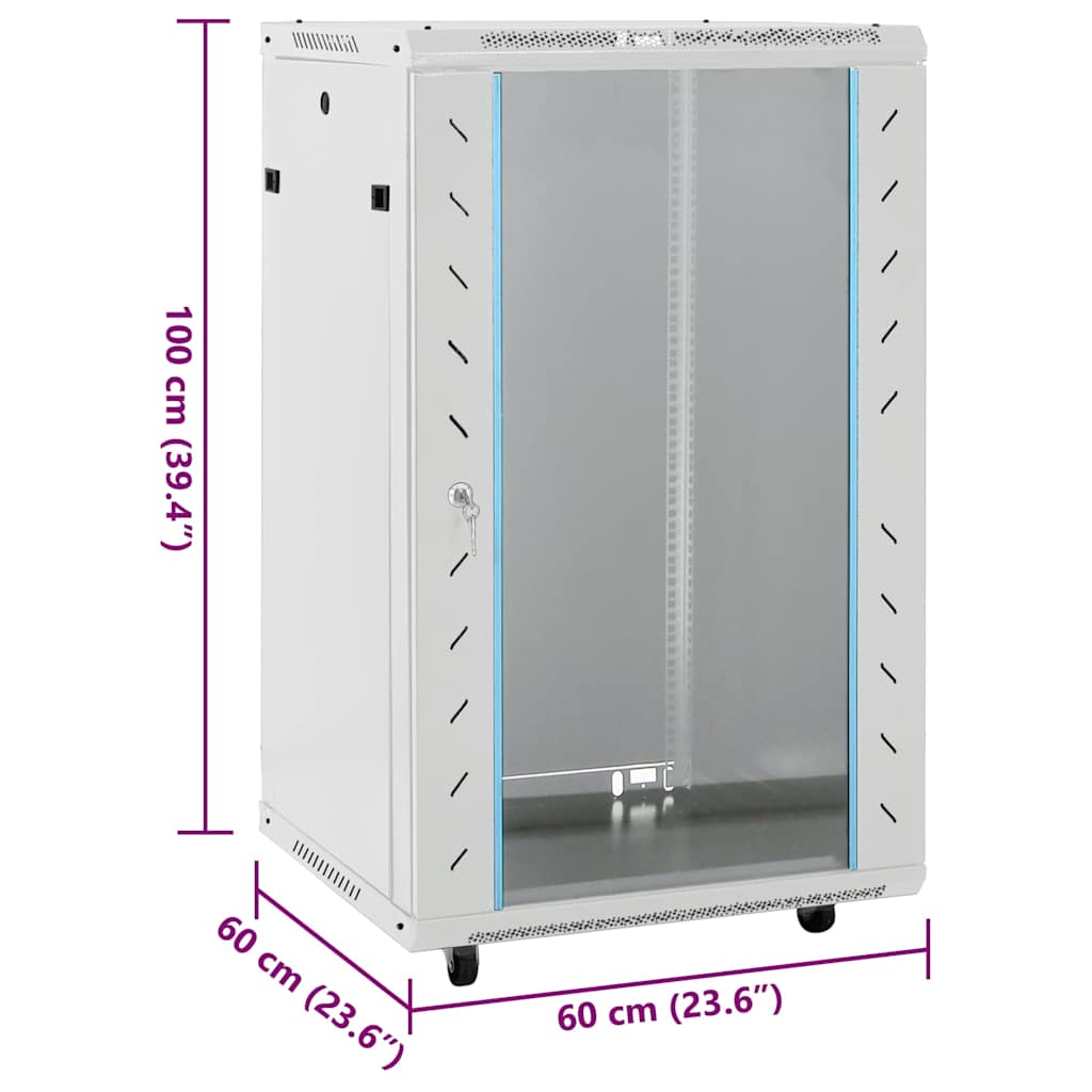 18U Network Cabinet with Swivel Feet 19" IP20 60x60x100 cm
