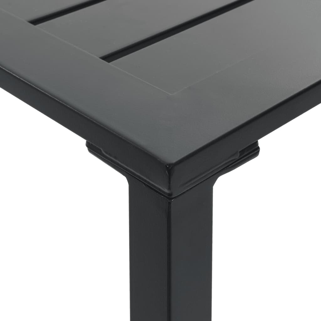 3 Piece Garden Bar Set Black Powder-coated Steel