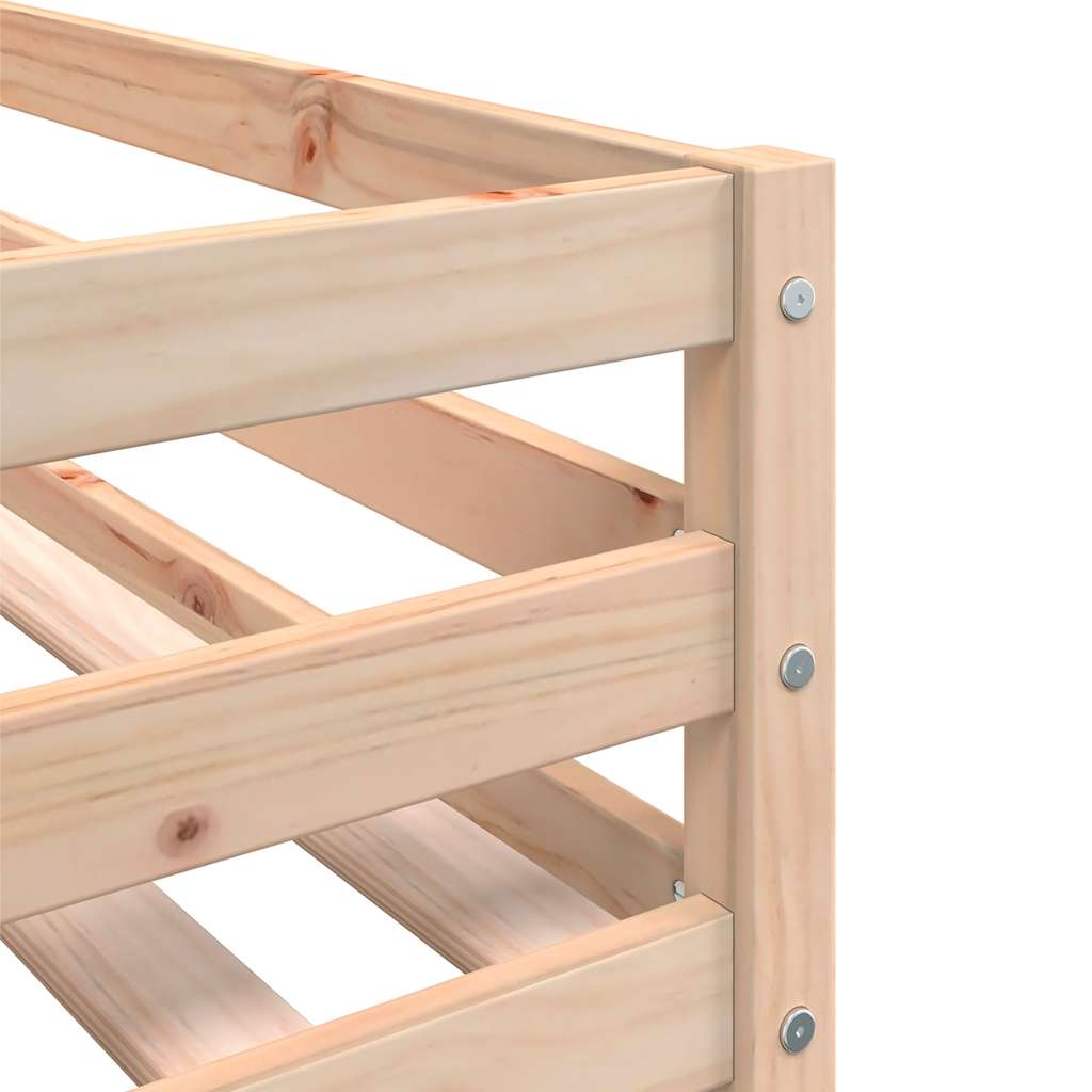Bunk Bed without Mattress White&Black 80x200 cm Solid Wood Pine