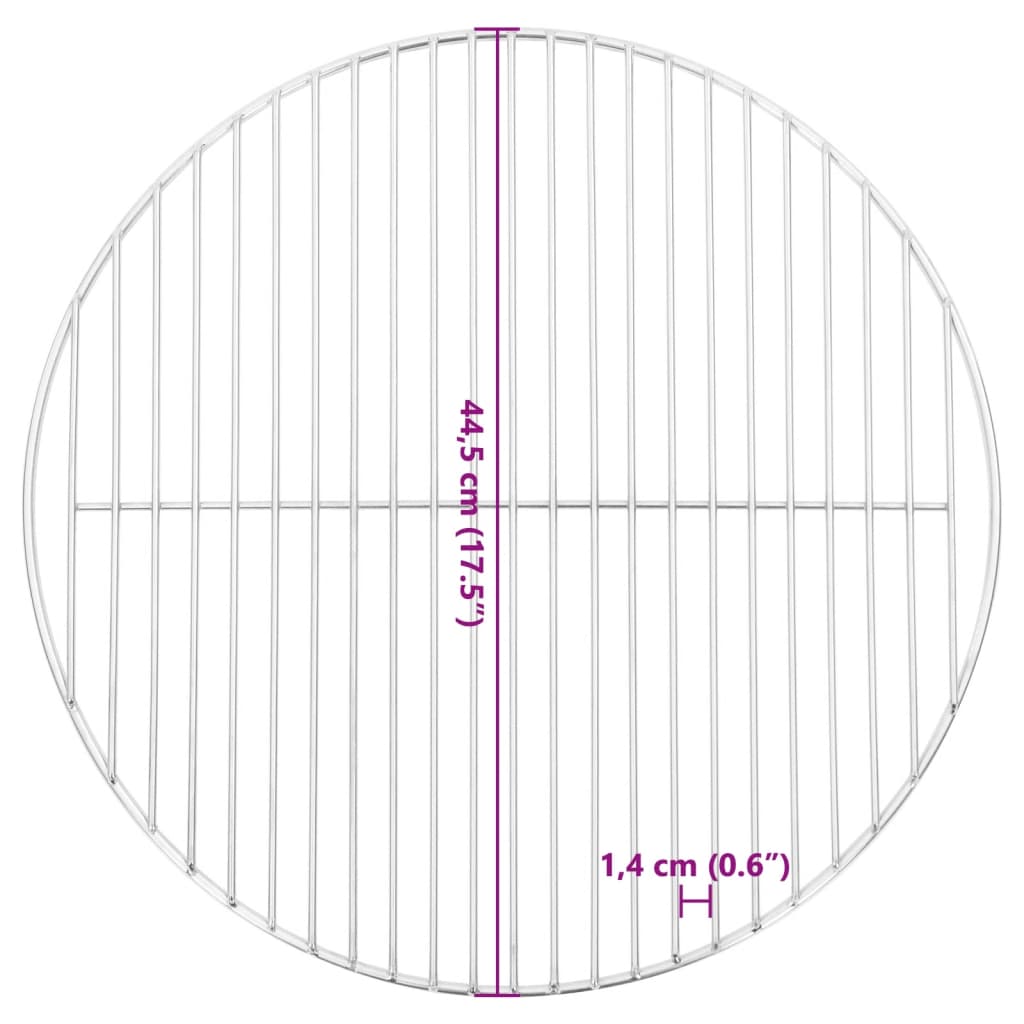 BBQ Grill Grate Round Ø44,5 cm 304 Stainless Steel