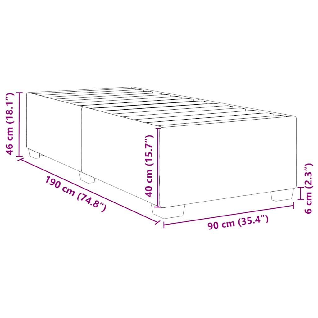 Bed Frame without Mattress Black Single Fabric