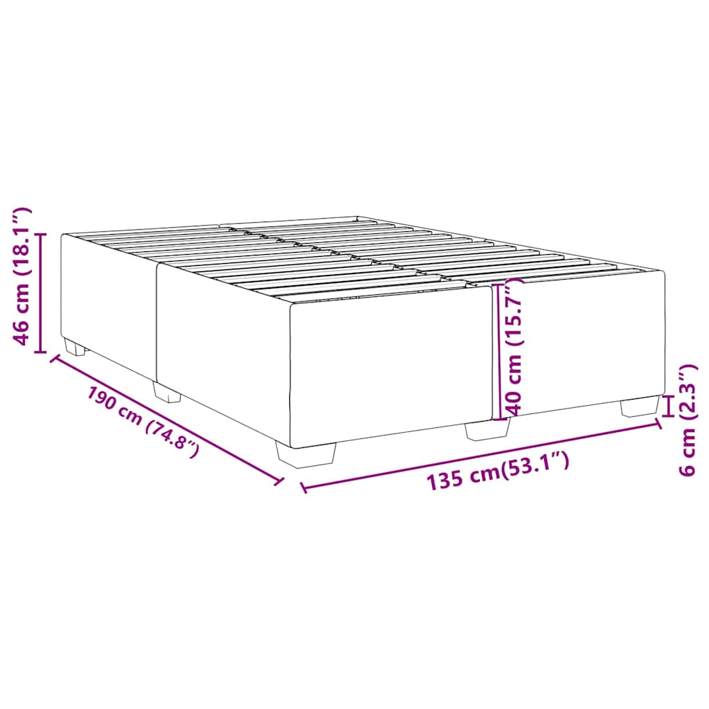 Bed Frame without Mattress Black Double Velvet