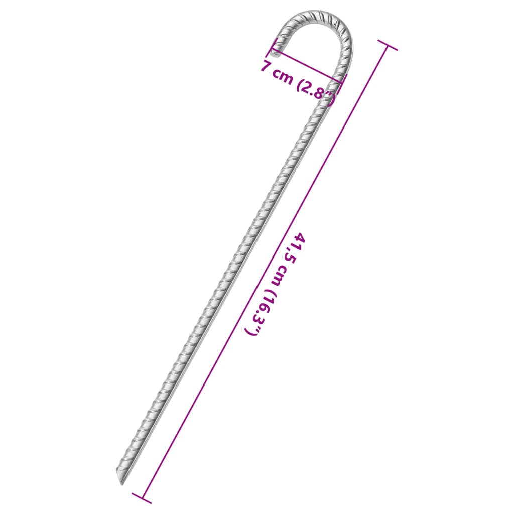 Tent Pegs 12 pcs 41,5 cm Ø12 mm Galvanised Steel