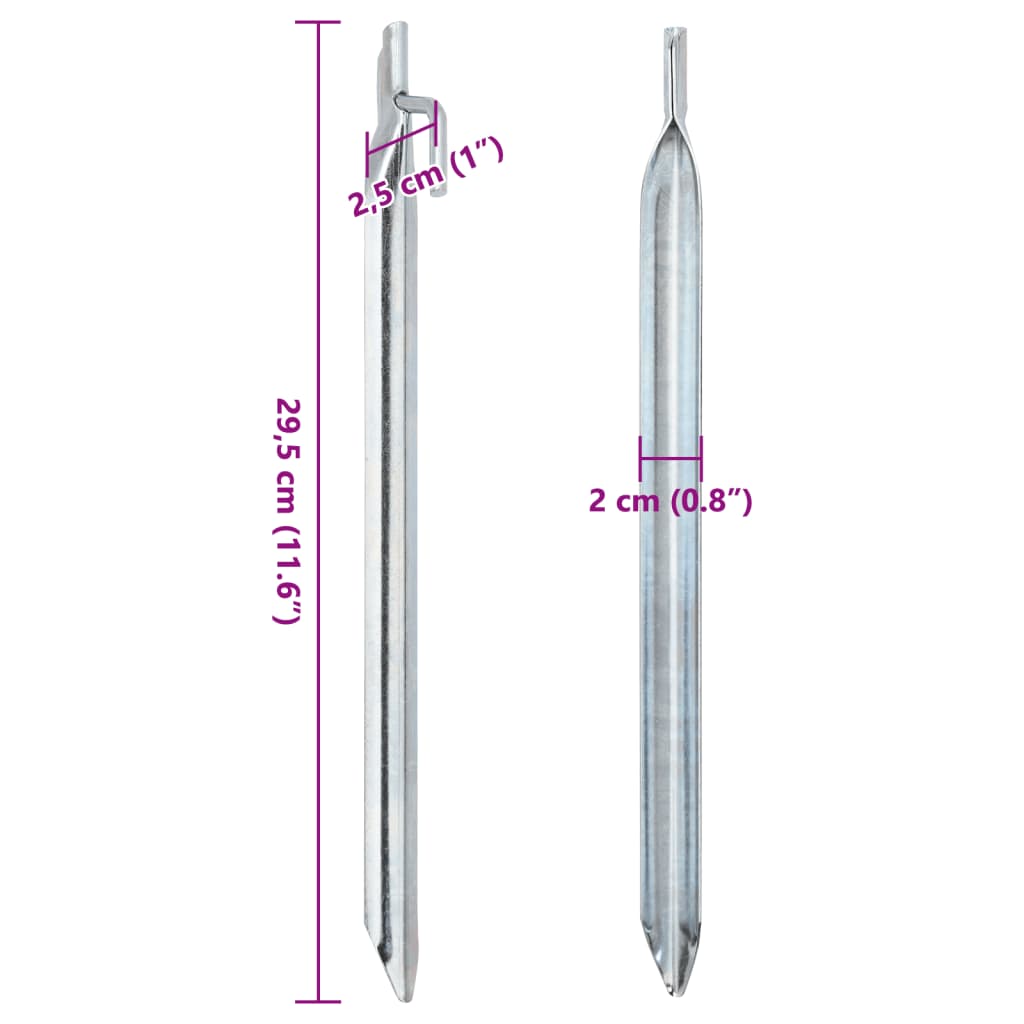 Tent Pegs 24 pcs V-shaped 29,5 cm Ø20 mm Galvanised Steel