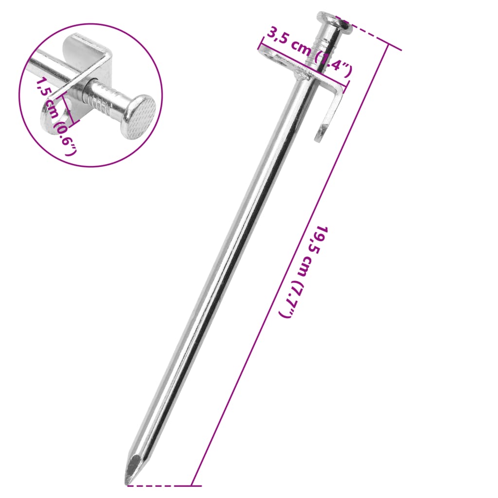 Tent Pegs 24 pcs 19,5 cm 8 mm Galvanised Steel