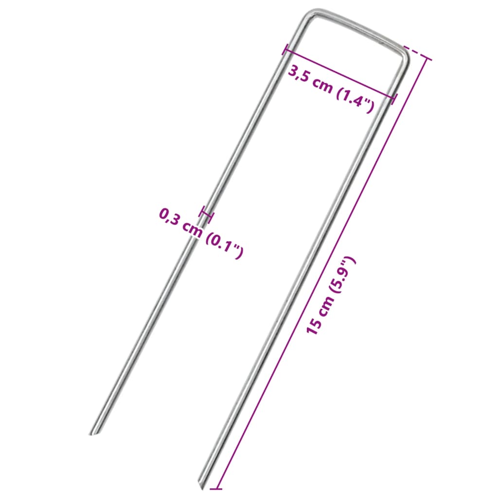 Ground Pegs U Shape 25 pcs 15x3,5 cm Galvanised steel