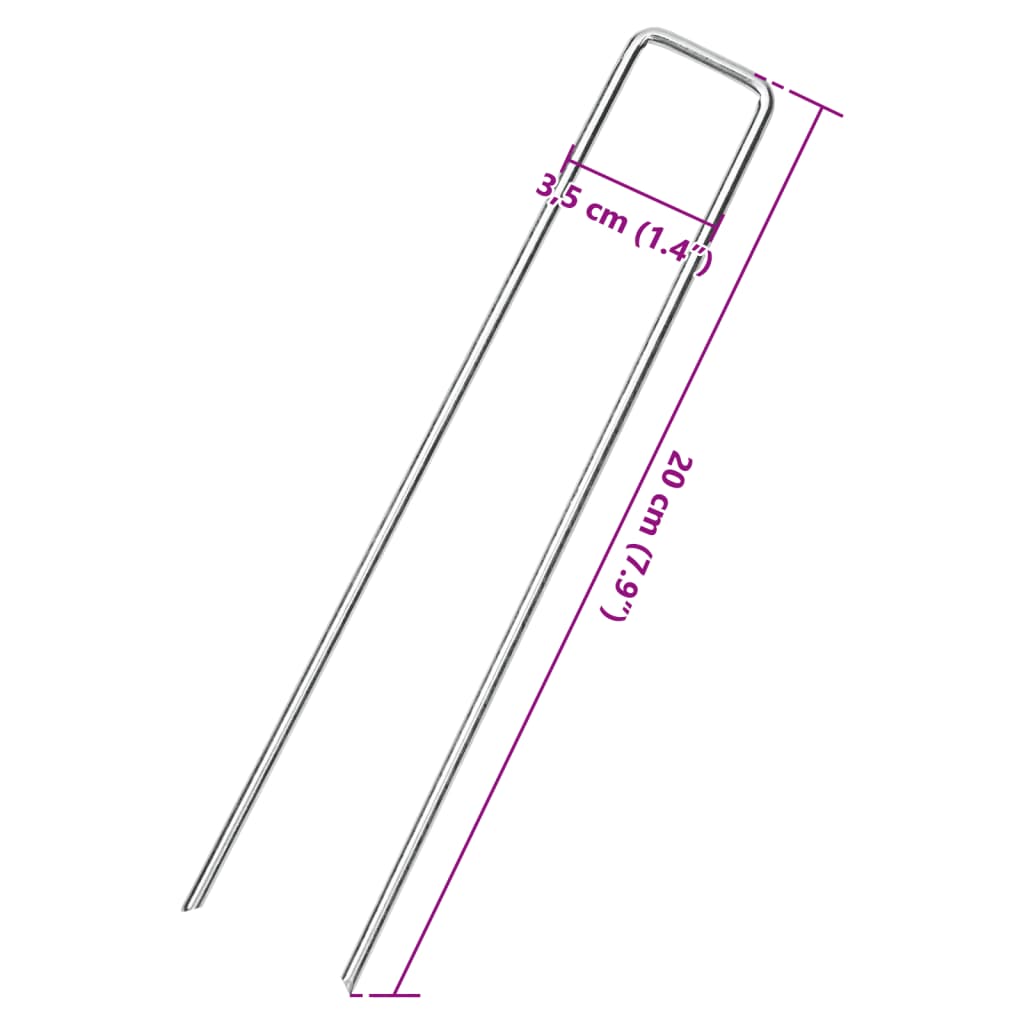 Ground Pegs U Shape 25 pcs 20x3.5 cm Galvanised steel