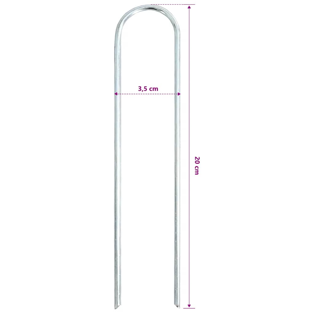 Ground Pegs U Shape 25 pcs 20x3,5 cm Galvanised steel