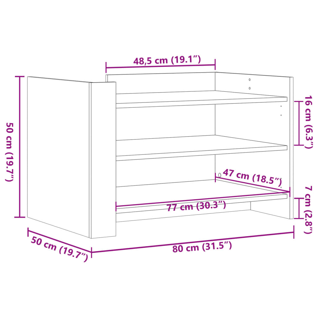 Coffee Table Brown Oak 80x50x50 cm Engineered Wood