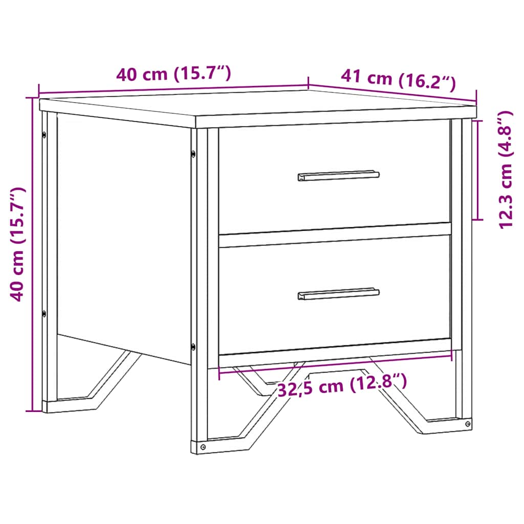Bedside Cabinet Grey Sonoma 40x41x40 cm Engineered Wood