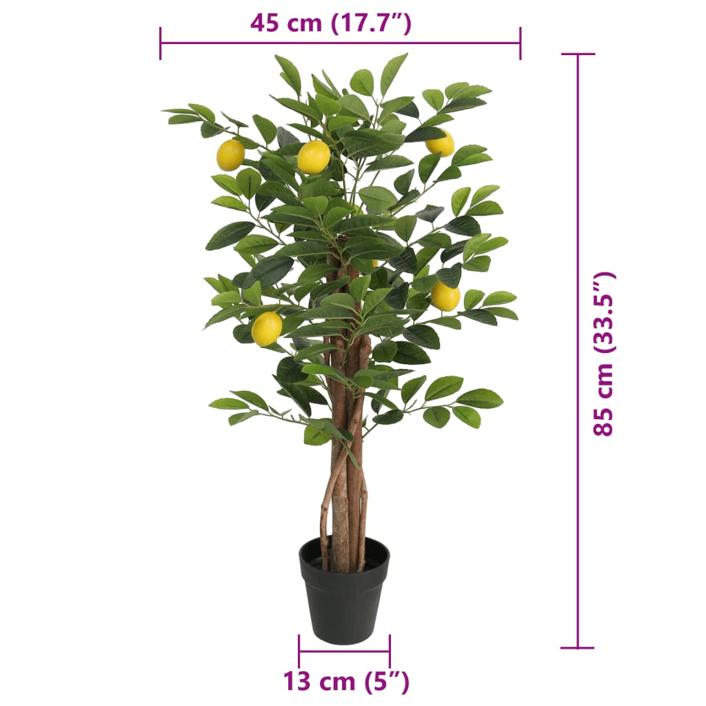 Artificial Lemon Tree with 3 Trunks Green 85 cm PP
