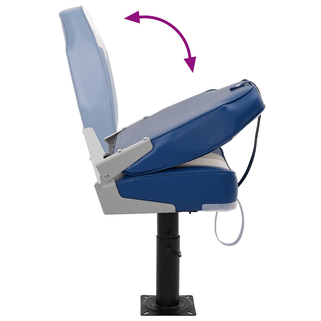 Boat Seats 2 pcs with Pedestal Height Adjustable 360° Rotatable