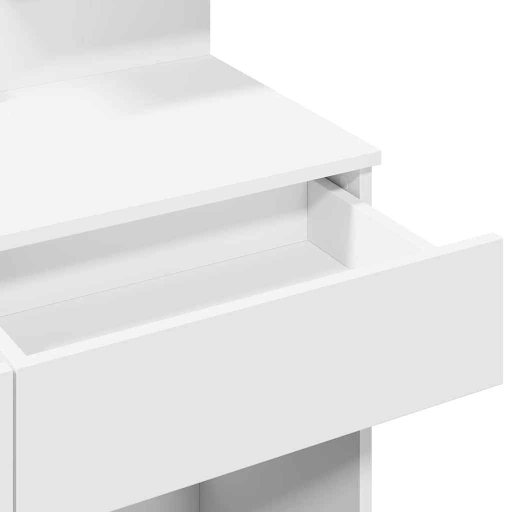 Dressing Table with LED White 100x40x130 cm