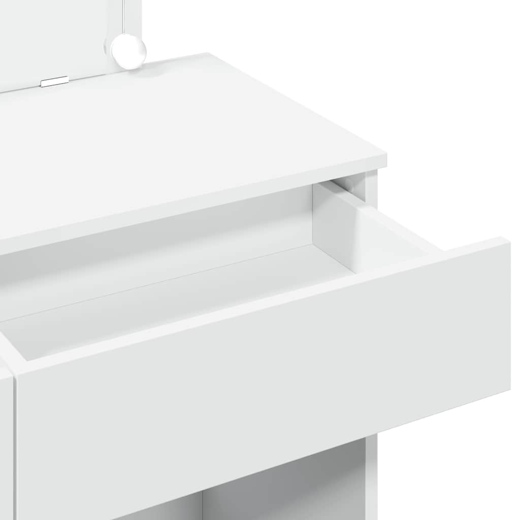 Dressing Table with LED White 100x40x120 cm