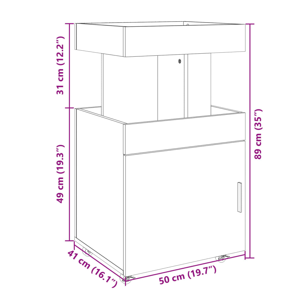 Bar Cart Smoked Oak 50x41x89 cm Engineered Wood