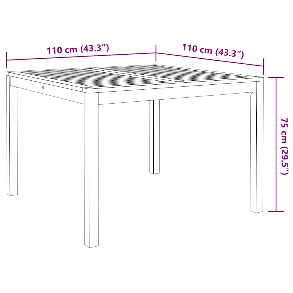 3 Piece Garden Dining Set Solid Wood Acacia