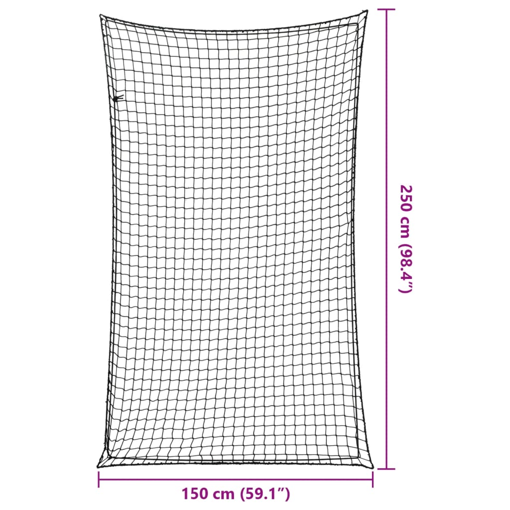 Trailer Net with Elastic Rope Black 2,5x1,5 m PP