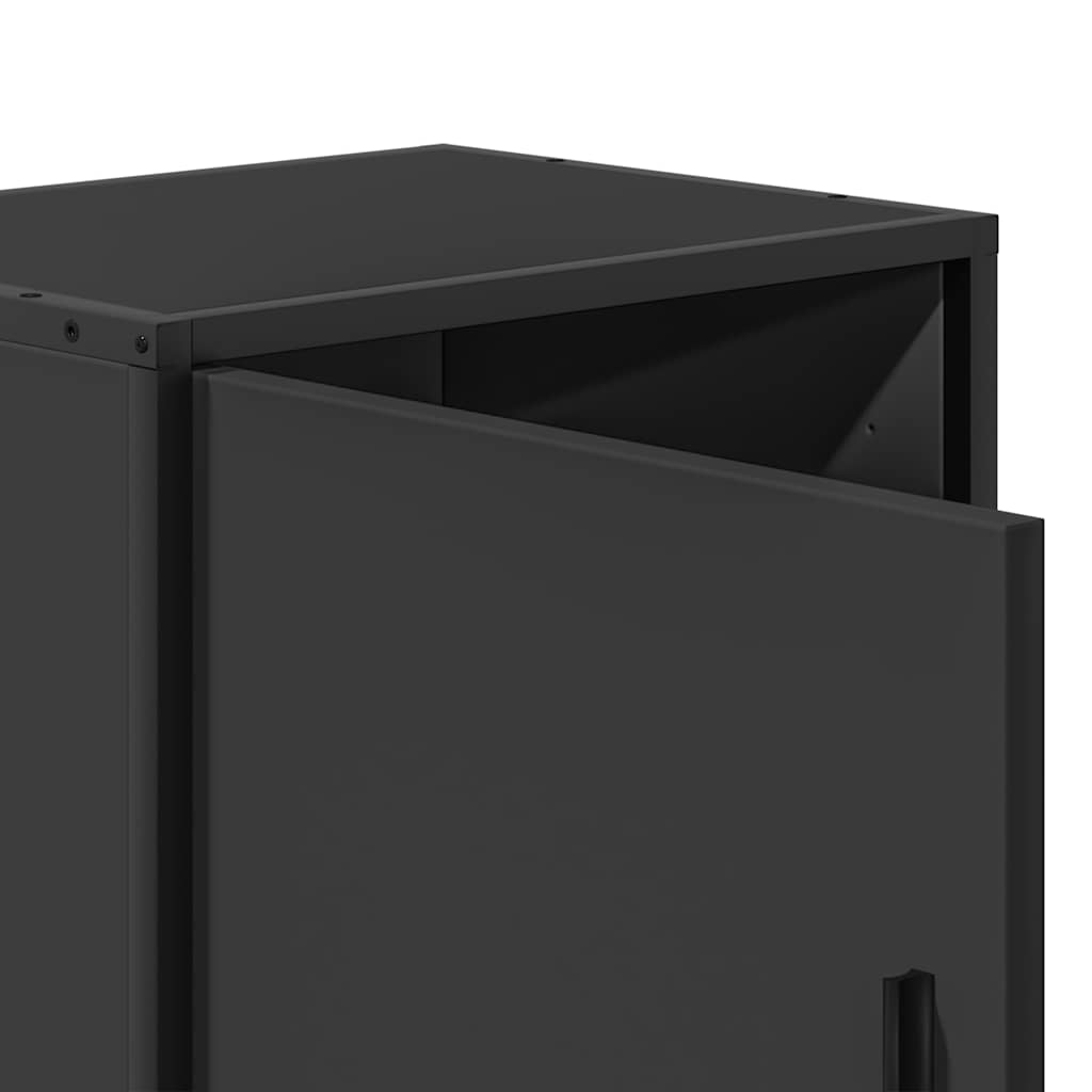 Bedside Cabinets 2 pcs Black 40x31x50 cm Engineered Wood&Metal