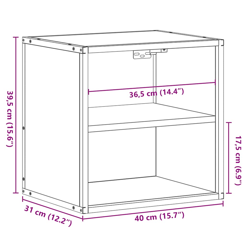 Wall-mounted Bedside Cabinet Brown Oak 40x31x39,5 cm