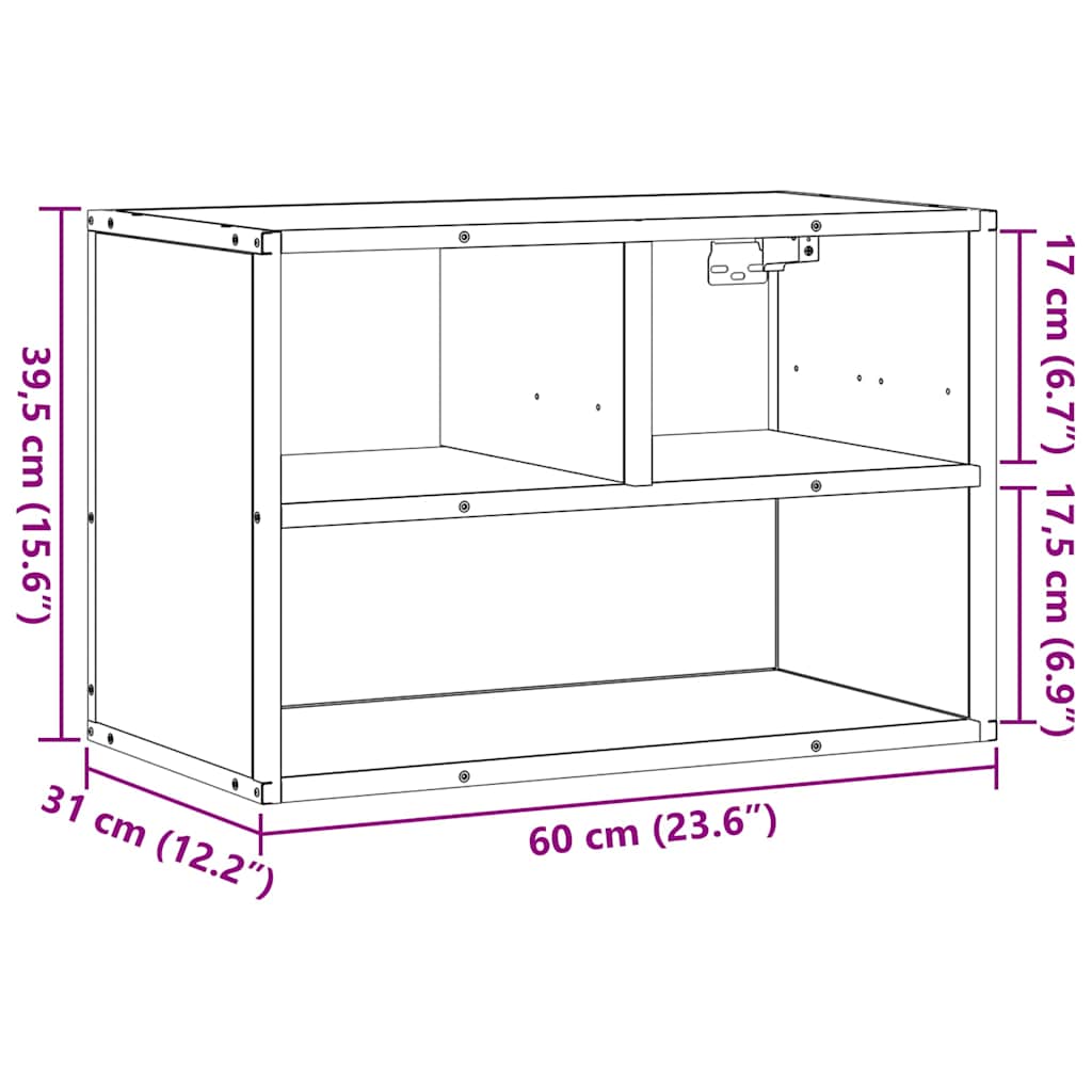 TV Cabinet Sonoma Oak 60x31x39,5 cm Engineered Wood and Metal