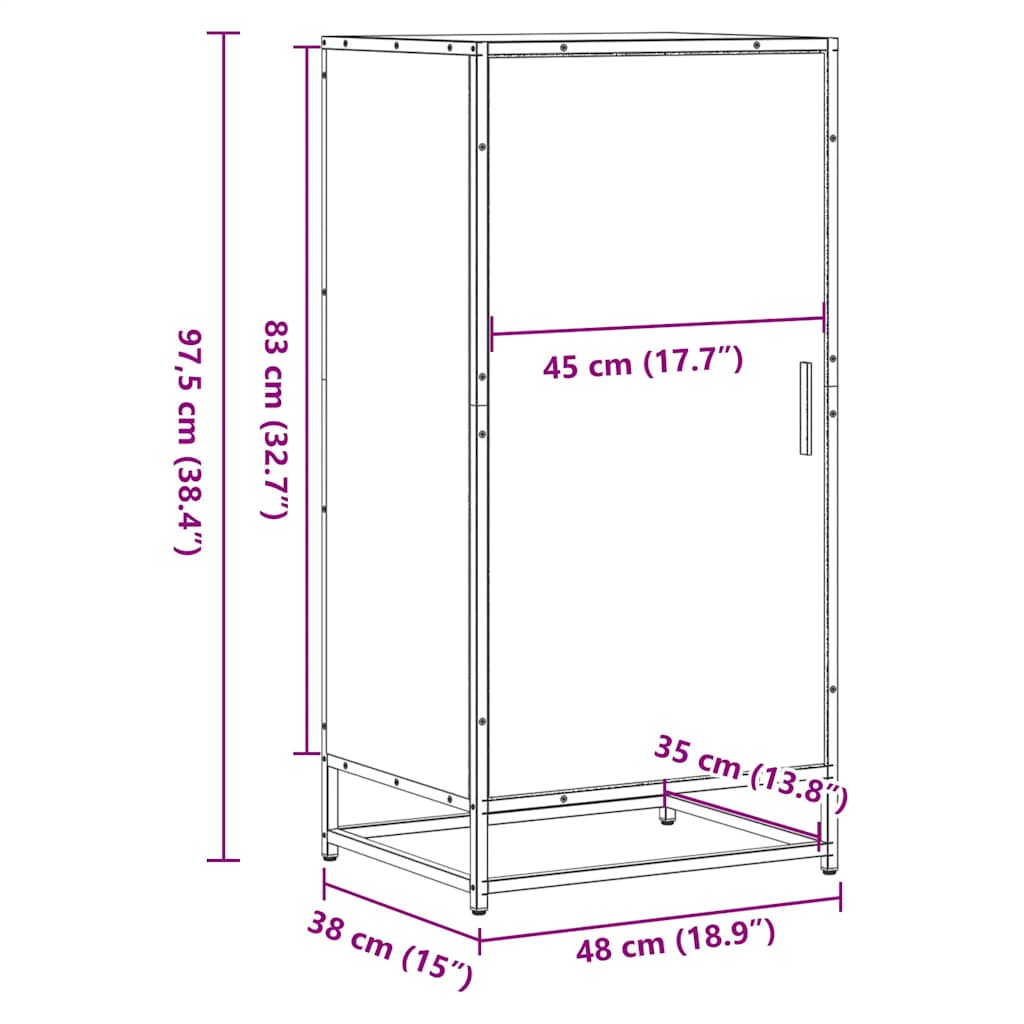 Shoe Rack Smoked Oak 48x38x97,5 cm Engineered Wood
