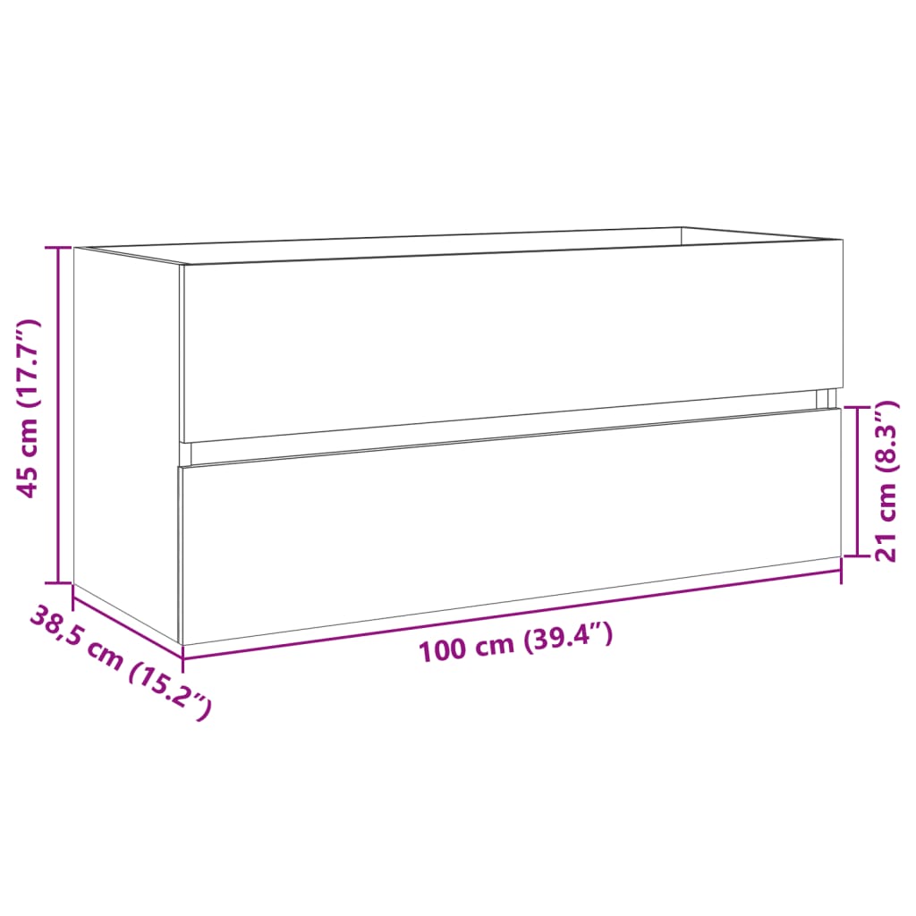 Bathroom Sink Cabinet Sonoma Oak 100x38,5x45 cm Engineered Wood