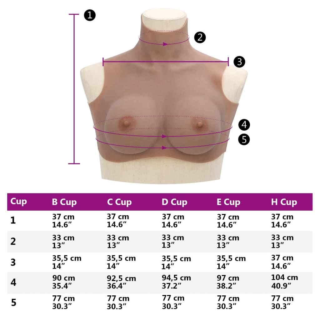 Silicone Breastplate Tan D Cup