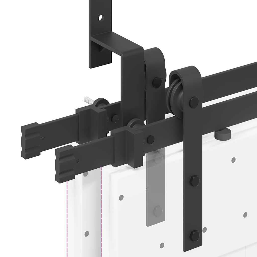 Sliding Door Hardware Kit 152,5 cm Steel Black