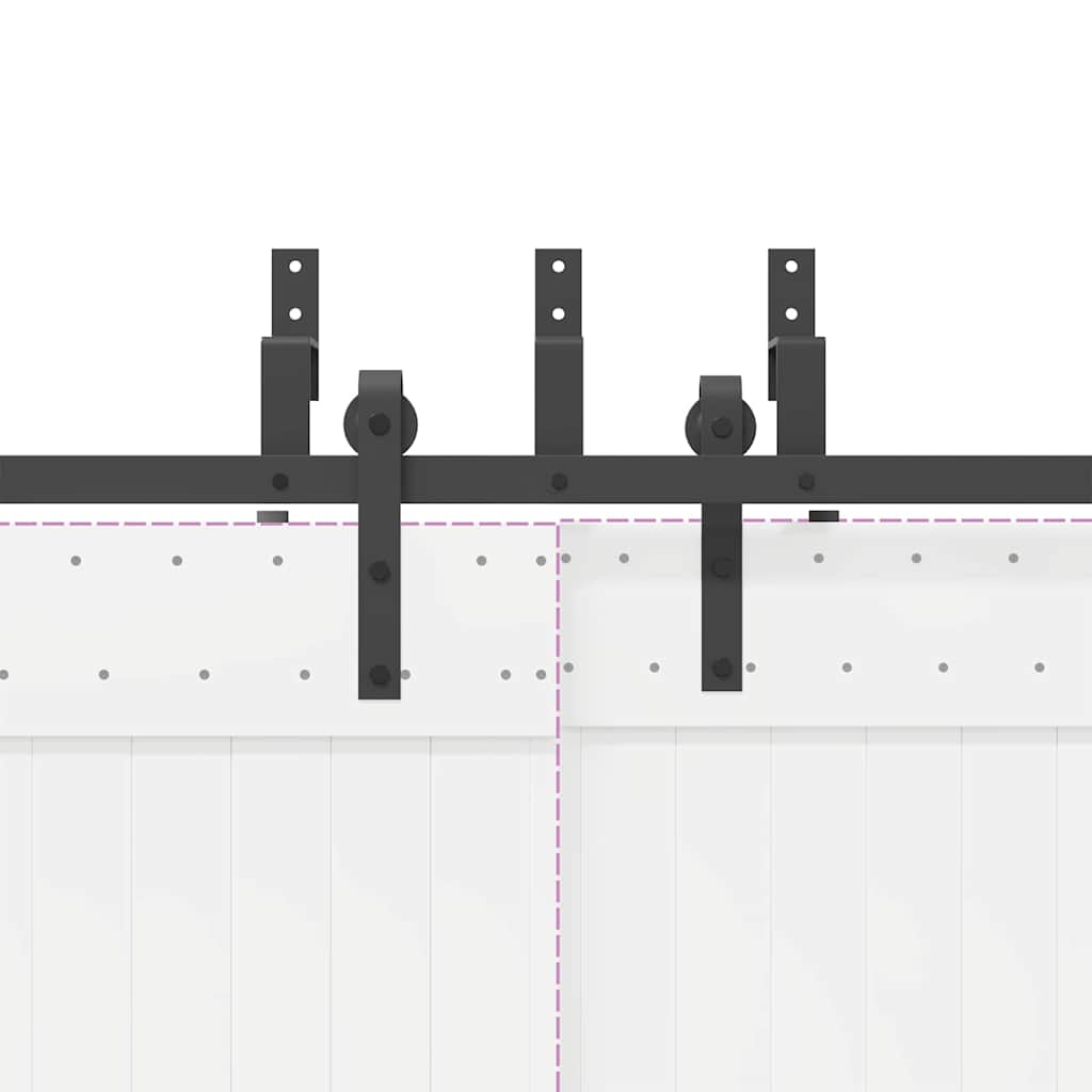 Sliding Door Hardware Kit 427 cm Steel Black