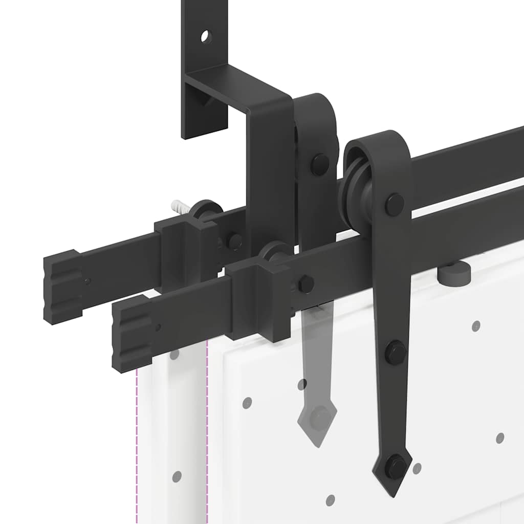 Sliding Door Hardware Kit 305 cm Steel Black