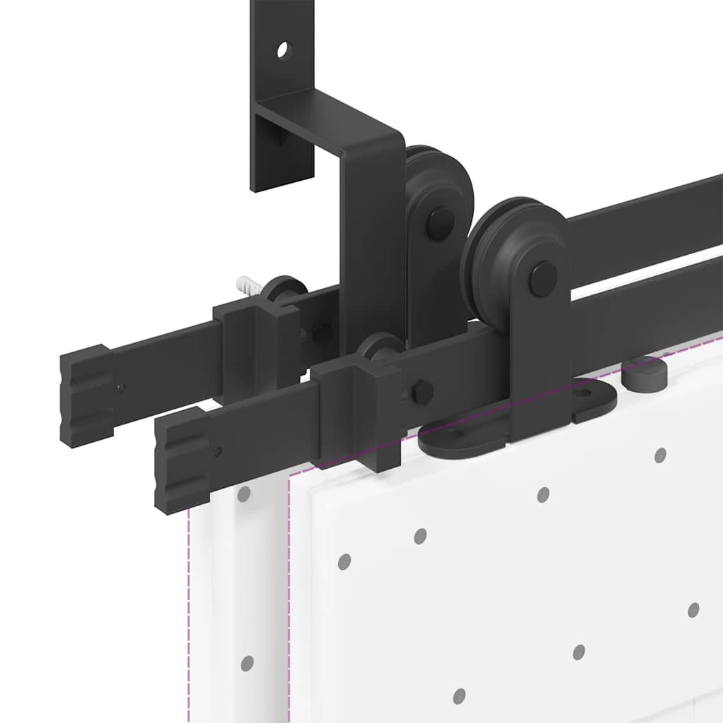 Sliding Door Hardware Kit 427 cm Steel Black