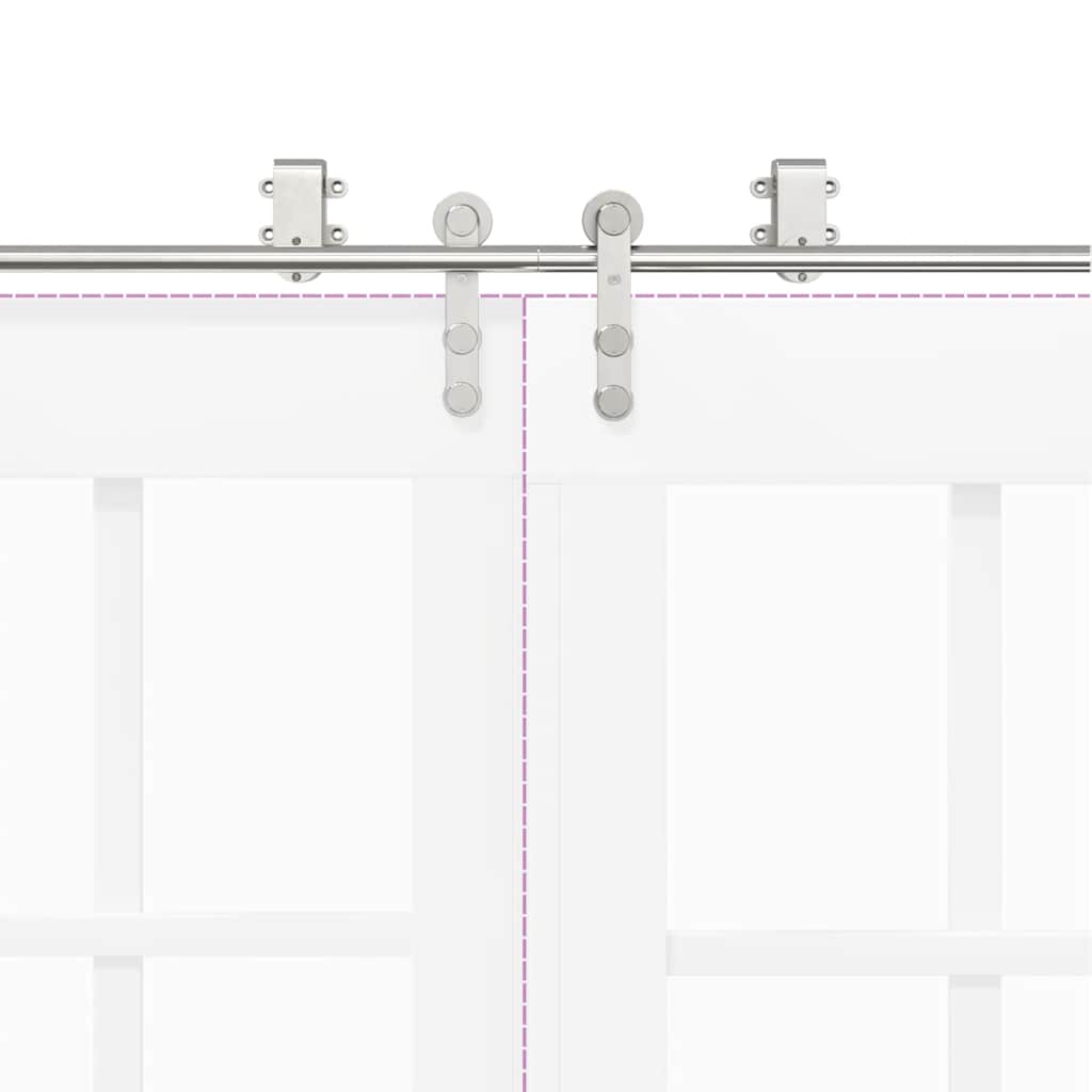 Sliding Door Hardware Kit 366 cm Stainless Steel Silver