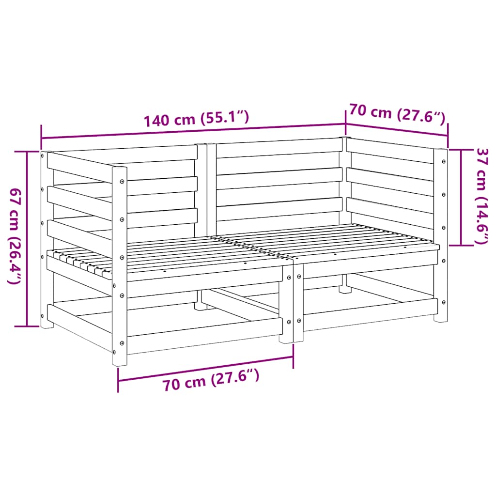 Garden Sofa Set | Natural Pine | Solid Pine Wood | Medium | Modular