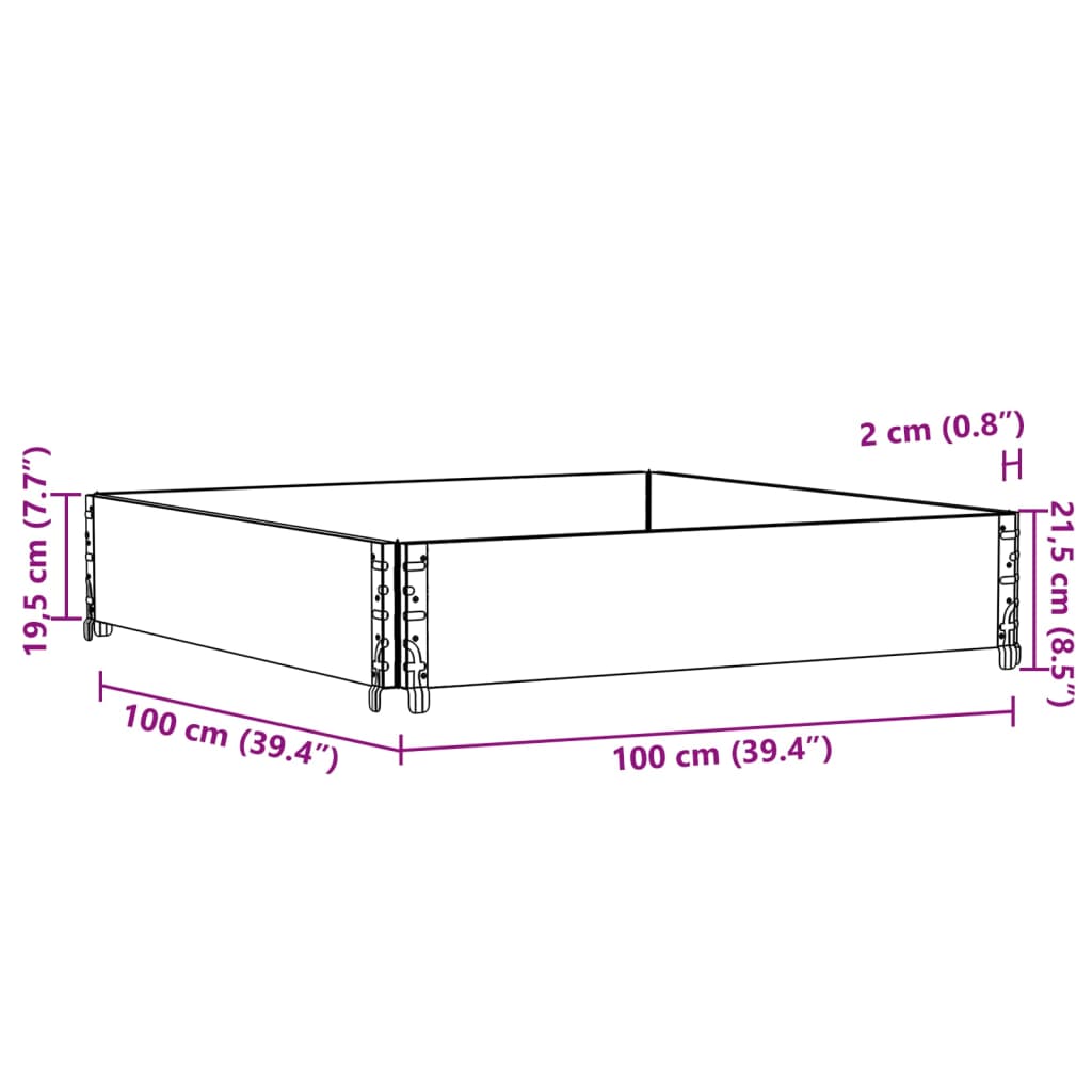 Pallet Collar Brown 100x100 cm Solid Wood Pine
