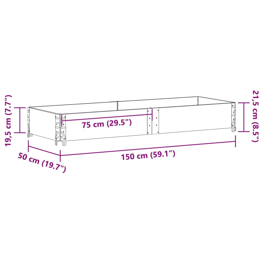 Pallet Collar 150x50 cm Solid Wood Pine