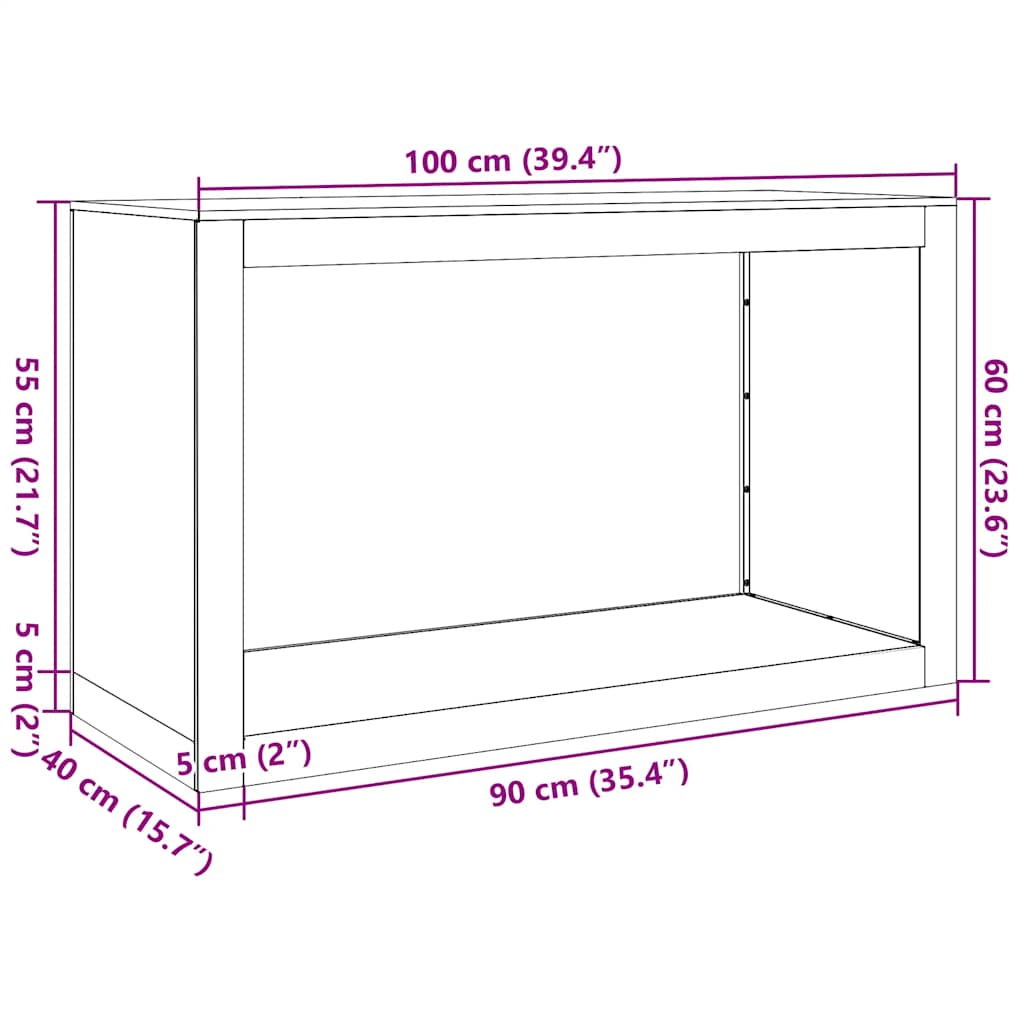 Firewood Rack 100x40x60 cm Galvanised Steel